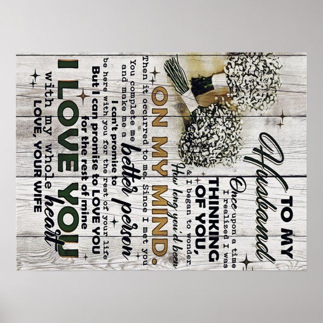 Poster Lettre mignonne au mari | Bel cadeau | Fête des pè (Devant)