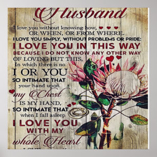 Poster Lettre mignonne au mari Bel cadeau Fête des pè