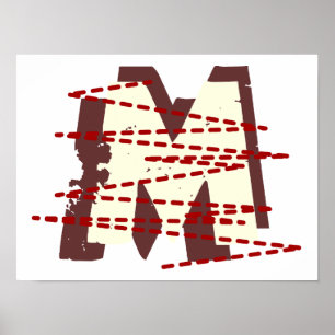 Poster LETTRE MONOGRAPHIQUE vintage URBAIE DÉSACRÉE
