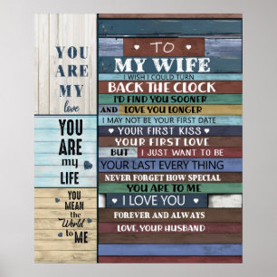 Poster Lettre Personnalisée À Ma Femme,