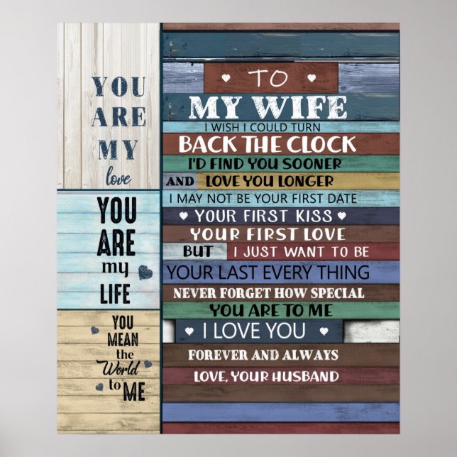 Poster Lettre personnalisée à ma femme, (Devant)