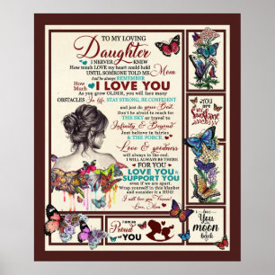 Poster Lettre personnalisée à ma fille aimante