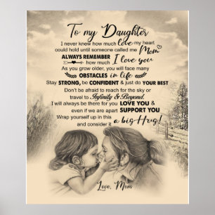 Poster Lettre personnalisée à ma fille de maman