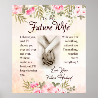 Poster Lettre Personnalisée À Ma Futur Femme,