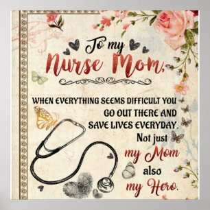 Poster Lettre personnalisée à ma mère infirmière