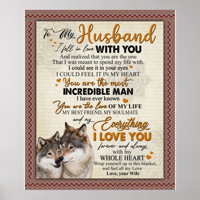 Poster Lettre personnalisée à mon mari de la femme (Devant)