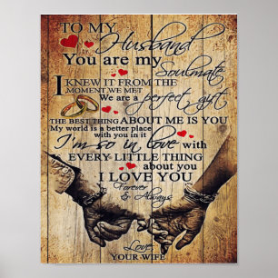Poster Lettre personnalisée à mon mari Décor