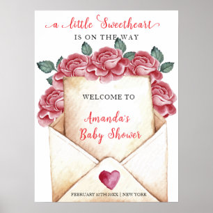 Poster LETTRE rose SOYORE Baby shower Bienvenue