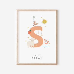 Poster Lettre S personnalisée Alphabet Lettre S