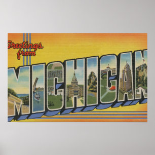 Poster Lettre ScenesMichigan de MichiganLarge