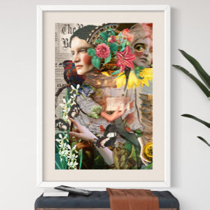 Poster Lettre secrète Collage numérique Vintage