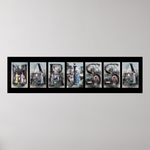 Poster LETTRE Vintage MARISSA Alphabet Nom Art