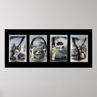 Poster LETTRE ZOEY Alphabet Nom Art