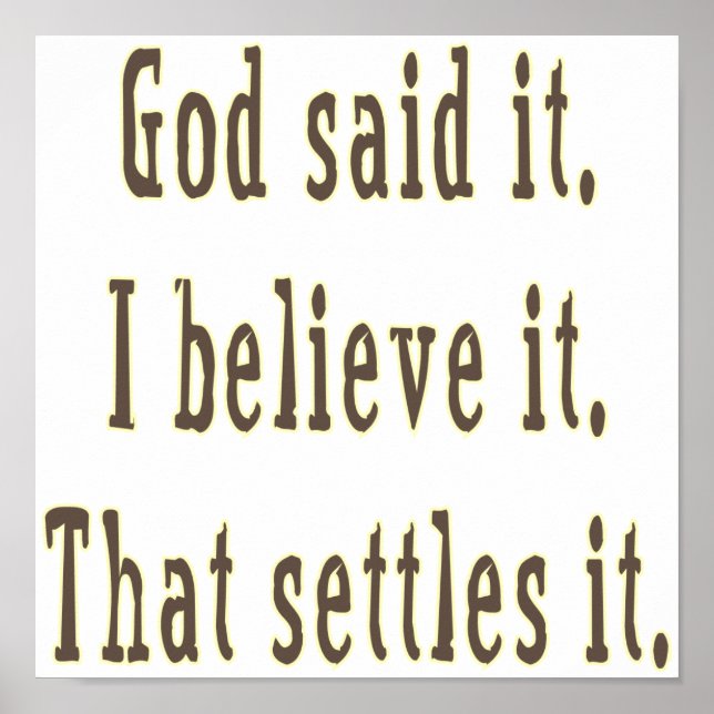 Poster Lettres Brown Dieu L'A Dit (Devant)