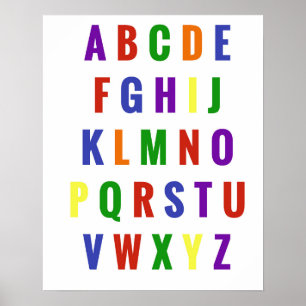 Poster Lettres de la Salle de Jeux Alphabet Clair Primair