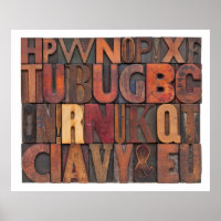 lettres de l'alphabet aléatoire - letterpress vint