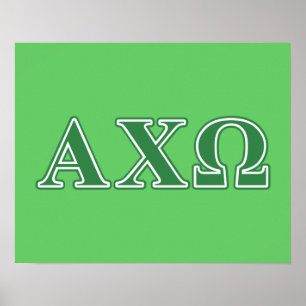Poster Lettres vertes d'Alphi Chi Omega