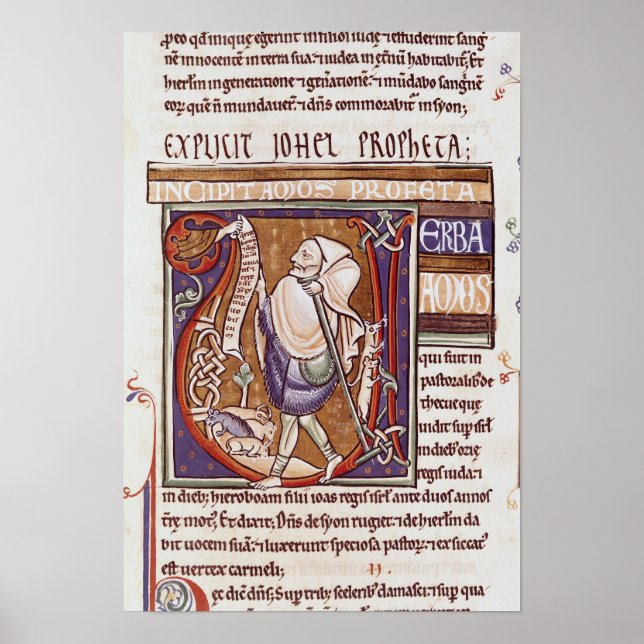Poster Lettrine historiée 'V' représentant Amos (Devant)