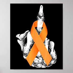 Poster Leucémie Cancer Doigt Moyen Sensibilisation à la l