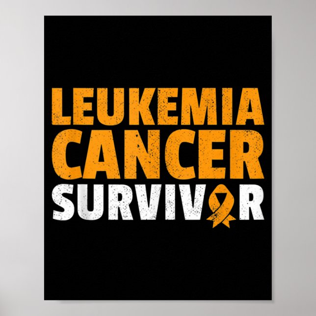 Poster Leucémie Cancer Survivant Orange Ribbon Sensibilis (Devant)