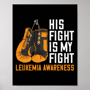 Poster Leucémie Mon combat Boxe Orange Ribbon Leucémie Aw