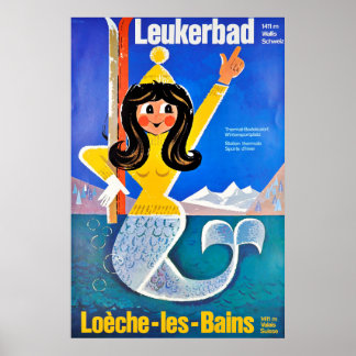 Poster Leukerbad, Station thermale,
