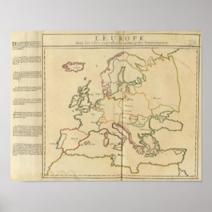 Poster L'Europe et villes importantes