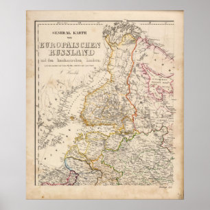 Poster L'Europe, Russie, Finlande