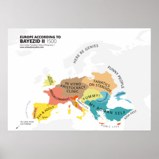 Poster L'Europe selon Bayezid II