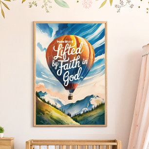 Poster Levée par la foi en Dieu Christian Nursery Wall Ar