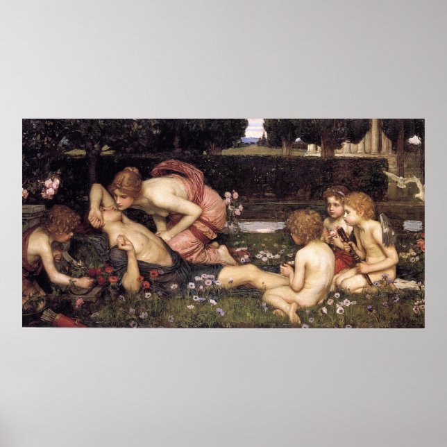 Poster L'éveil d'Adonis, par J W Waterhouse - 1899 (Devant)