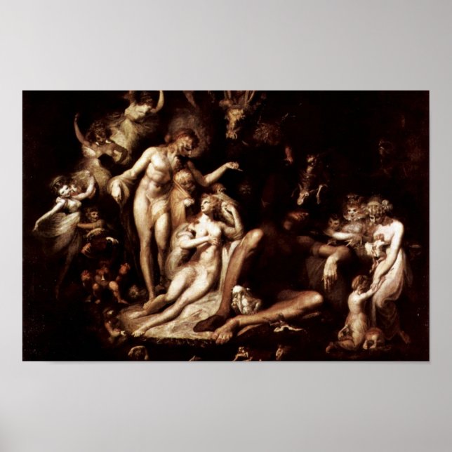 Poster L'Éveil De La Fée Reine Titania Par Füssli (Devant)
