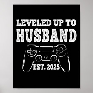 Poster Leveled Jusqu'Au Mari 2025 Récemment Marié Groom J