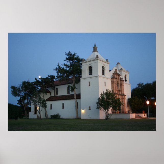 Poster Lever de la lune sur la vieille mission (Devant)