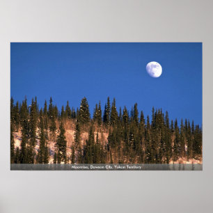 Poster Lever de la lune, ville de Dawson, territoire de