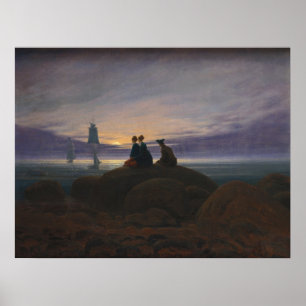 Poster Lever de lune sur la mer