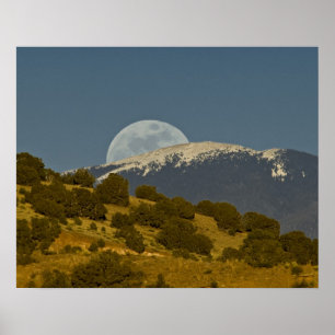 Poster Lever de lune sur les montagnes Sangre de Cristo,