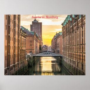 Poster Lever de soleil à Hambourg