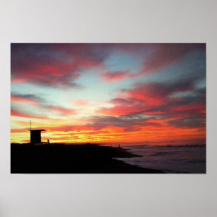 Poster Lever de soleil à Newport Beach, Californie