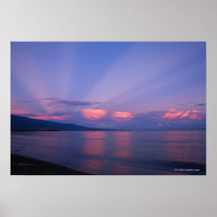 Poster Lever de soleil au-dessus de mer