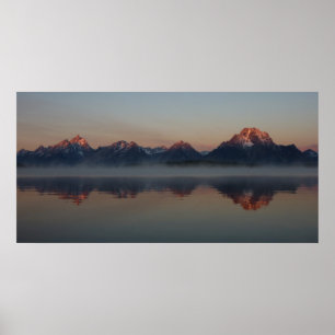 Poster Lever de soleil au Jackson Dam Grand Teton Nationa