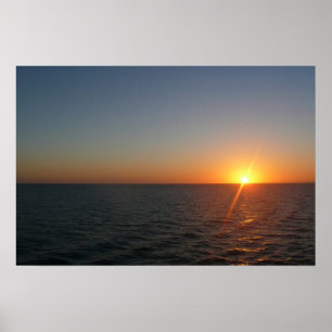 Poster Lever de soleil en mer III Horizon océanique paysa