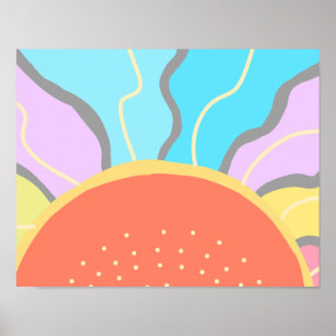Poster Lever de soleil pastel