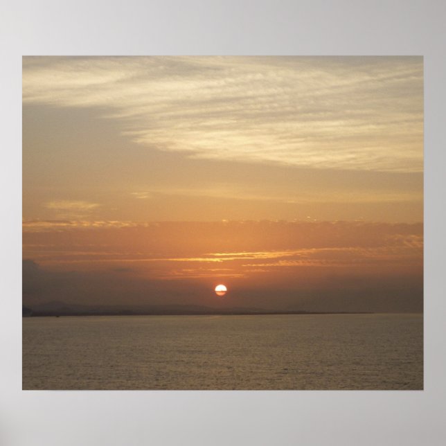 Poster Lever de soleil sur la mer des Caraïbes Aruba II (Devant)