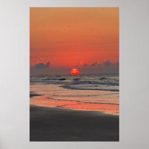 Poster Lever de soleil sur la plage de l'île aux Palmes