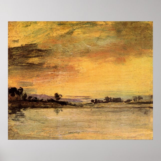 Poster Lever de soleil sur la rivière par Joseph Mallord  (Devant)