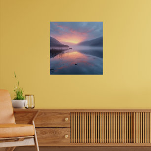 Poster Lever de soleil sur le lac Tranquille – Paysage na