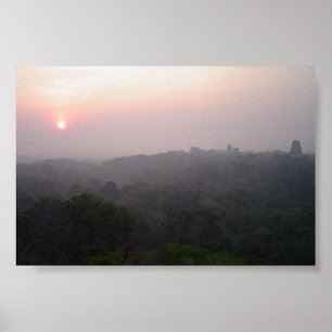 Poster Lever de soleil sur Tikal