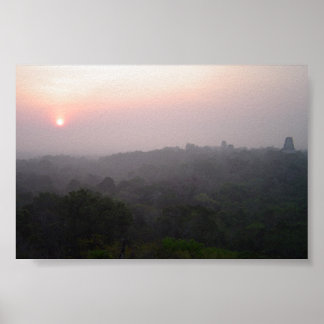 Poster Lever de soleil sur Tikal