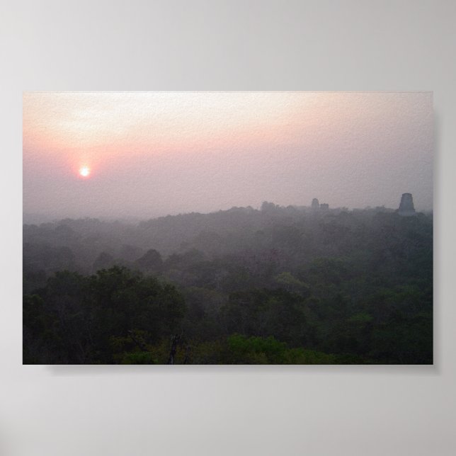 Poster Lever de soleil sur Tikal (Devant)